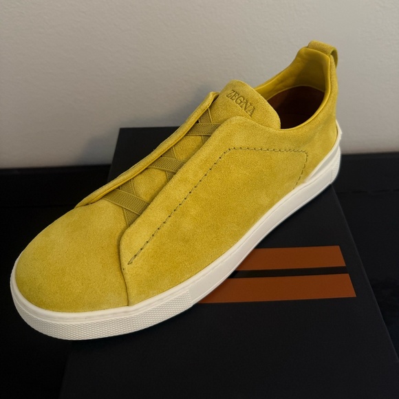 ZEGNA Suede Triple Stitch Sneakers SZ41 - Picture 1 of 2